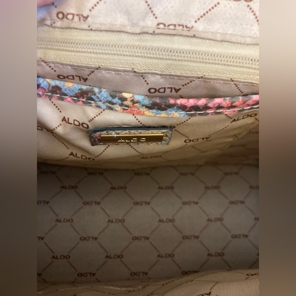 ALDO JERILINI Python Snakeskin multi convertible crossbody, gold hardware EUC - Picture 6 of 15